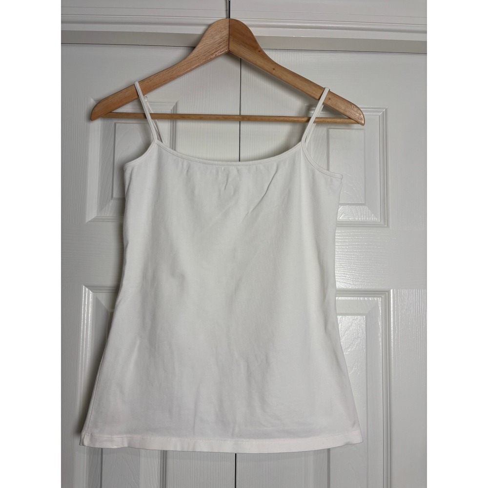 Brandy Melville White Cotton Adjustable Spaghetti Strap Camisole Tank Top